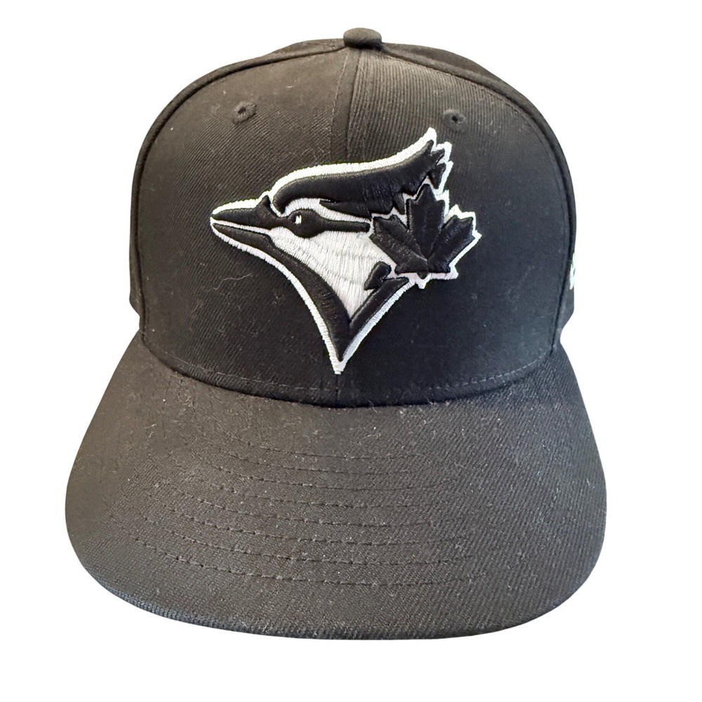 New‎ Era Toronto Blue Jays 59FIFTY Fitted Hat Black White Grey Undervisor Size 7